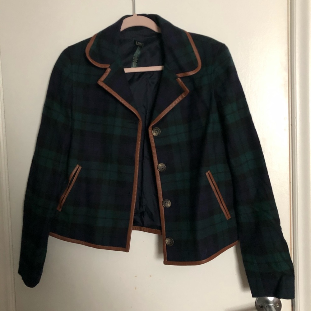 Lauren Ralph Lauren Plaid Blazer / Leather Lining